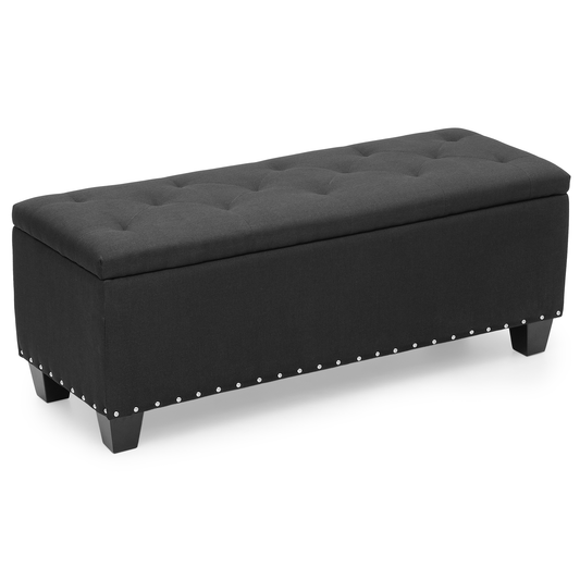 42" Storage Bench Lift Top Tufted Poufs Ottoman Upholstered Footrest Stool