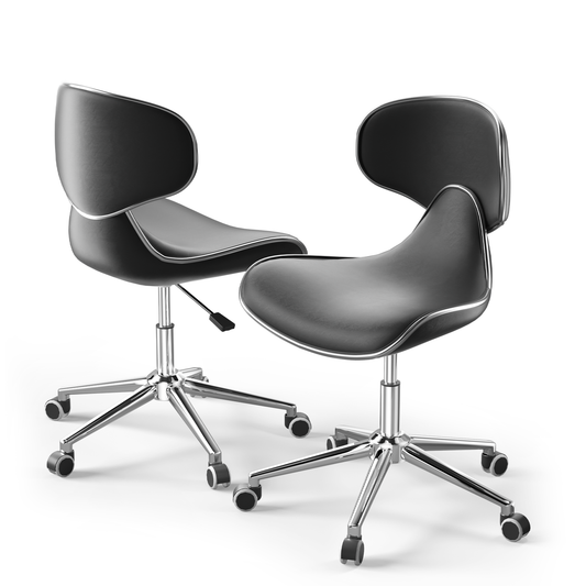 2x Rolling Spa Stools Salon Chair Adjustable Swivel Back Support Bar Stool