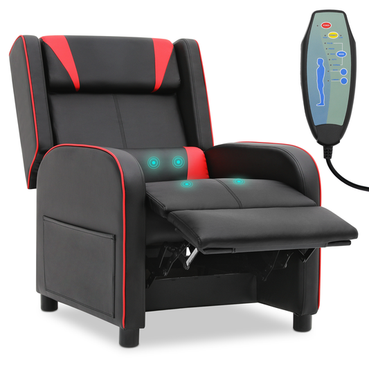Massage Single Sofa - Reclinable Gaming Chair - PU Leather Seat