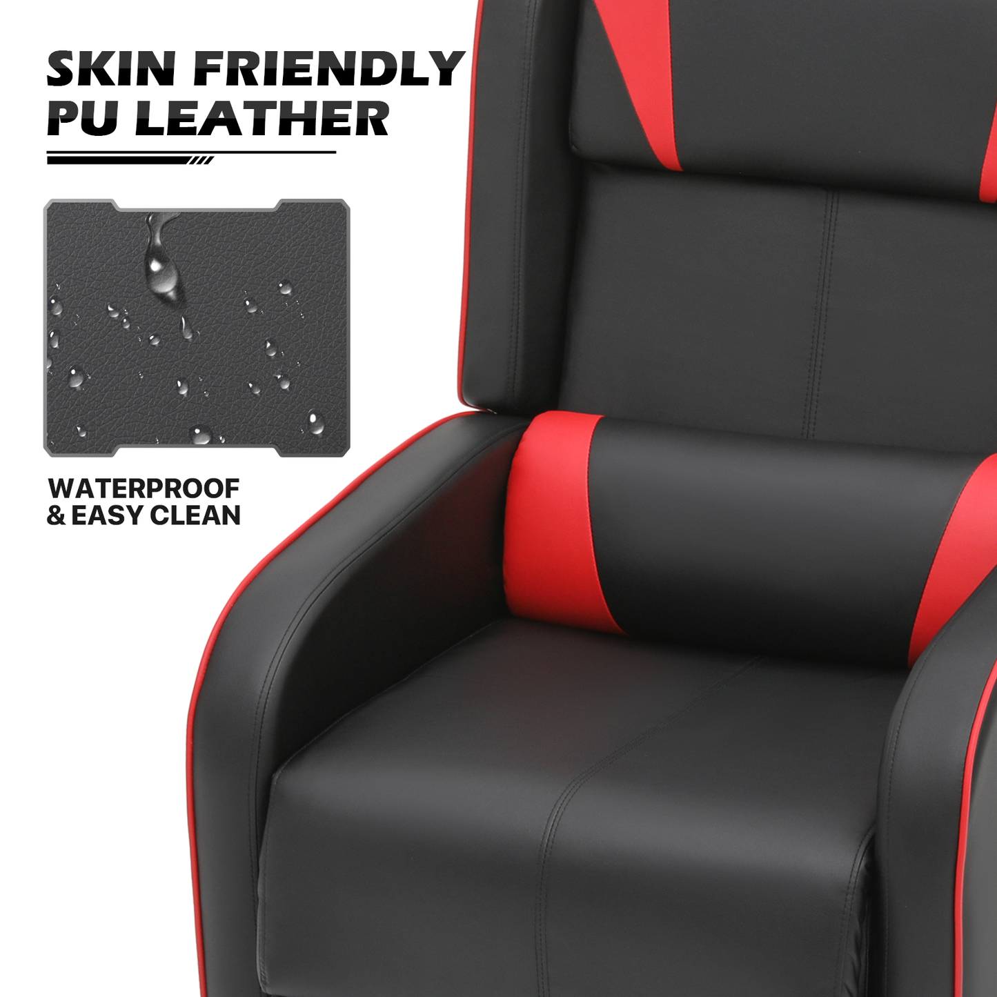 Massage Single Sofa - Reclinable Gaming Chair - PU Leather Seat