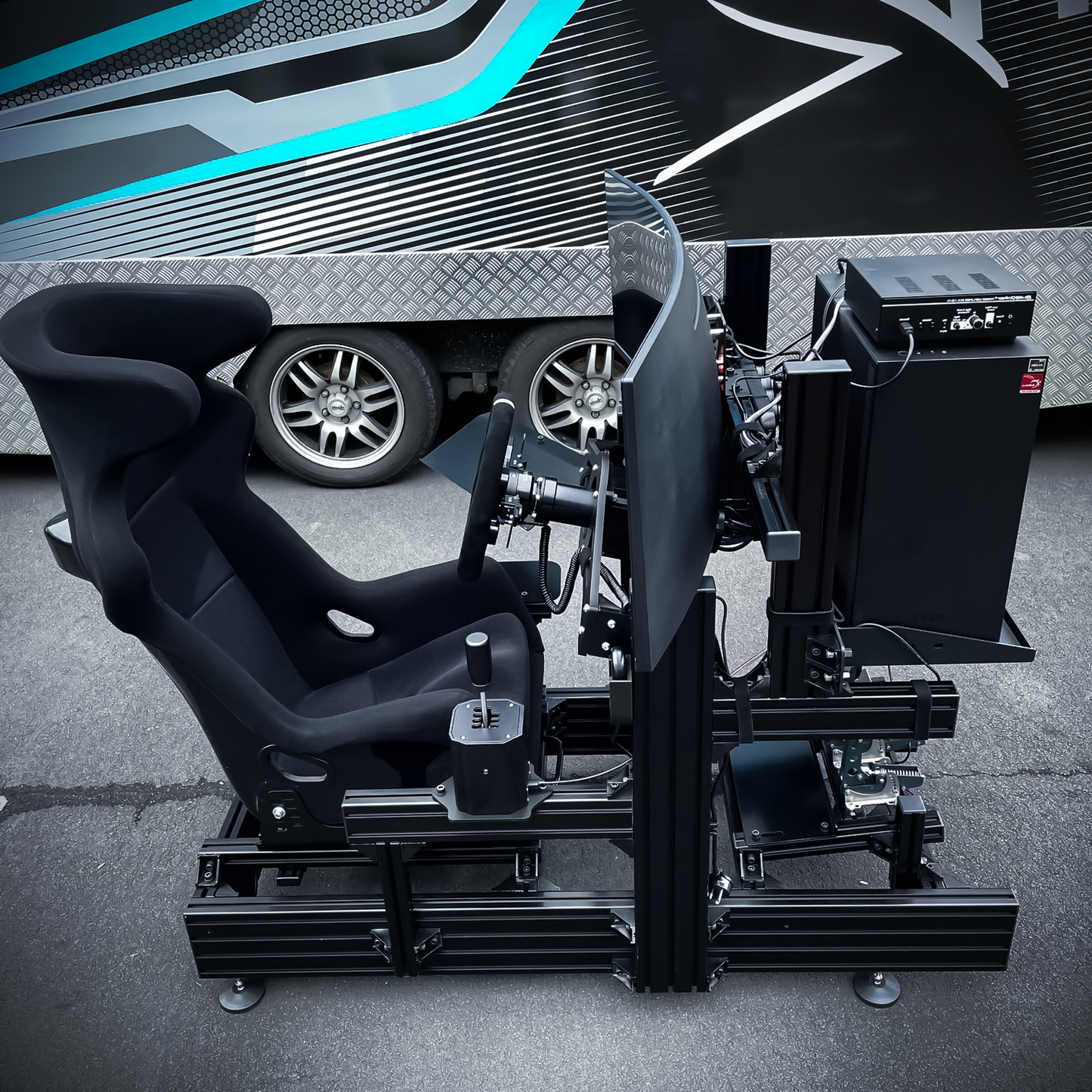 PU leather Gaming Bucket Seat - Black - For Racing Simulator