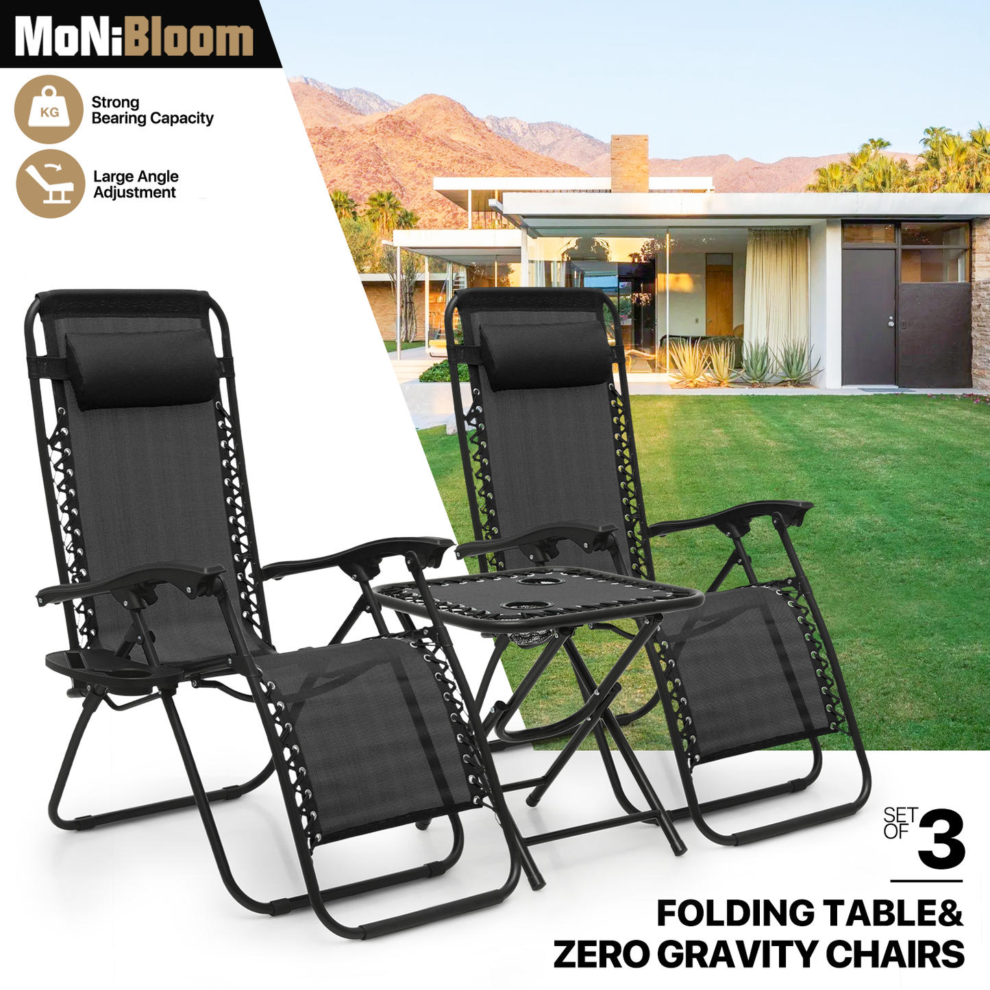 2 Pack Zero Gravity Chair whit Foldable Table