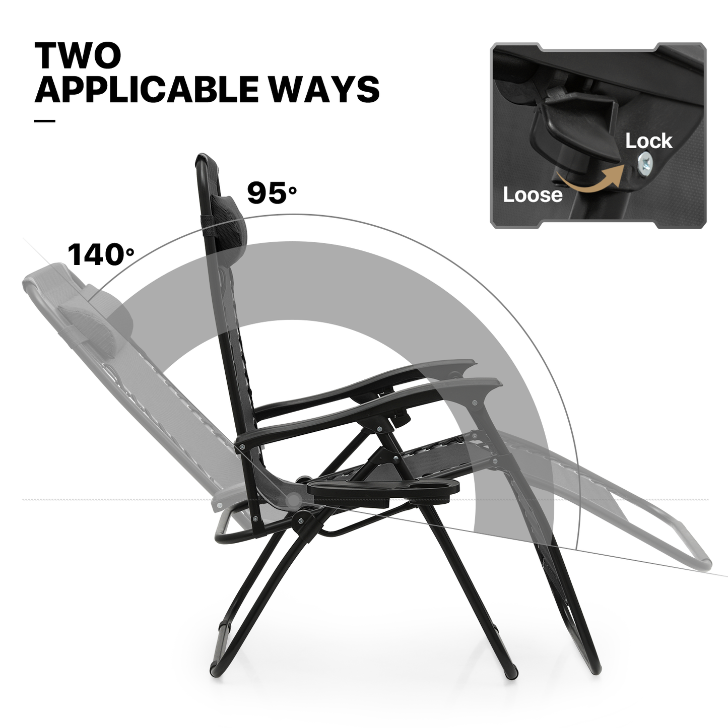 2 Pack Zero Gravity Chair whit Foldable Table