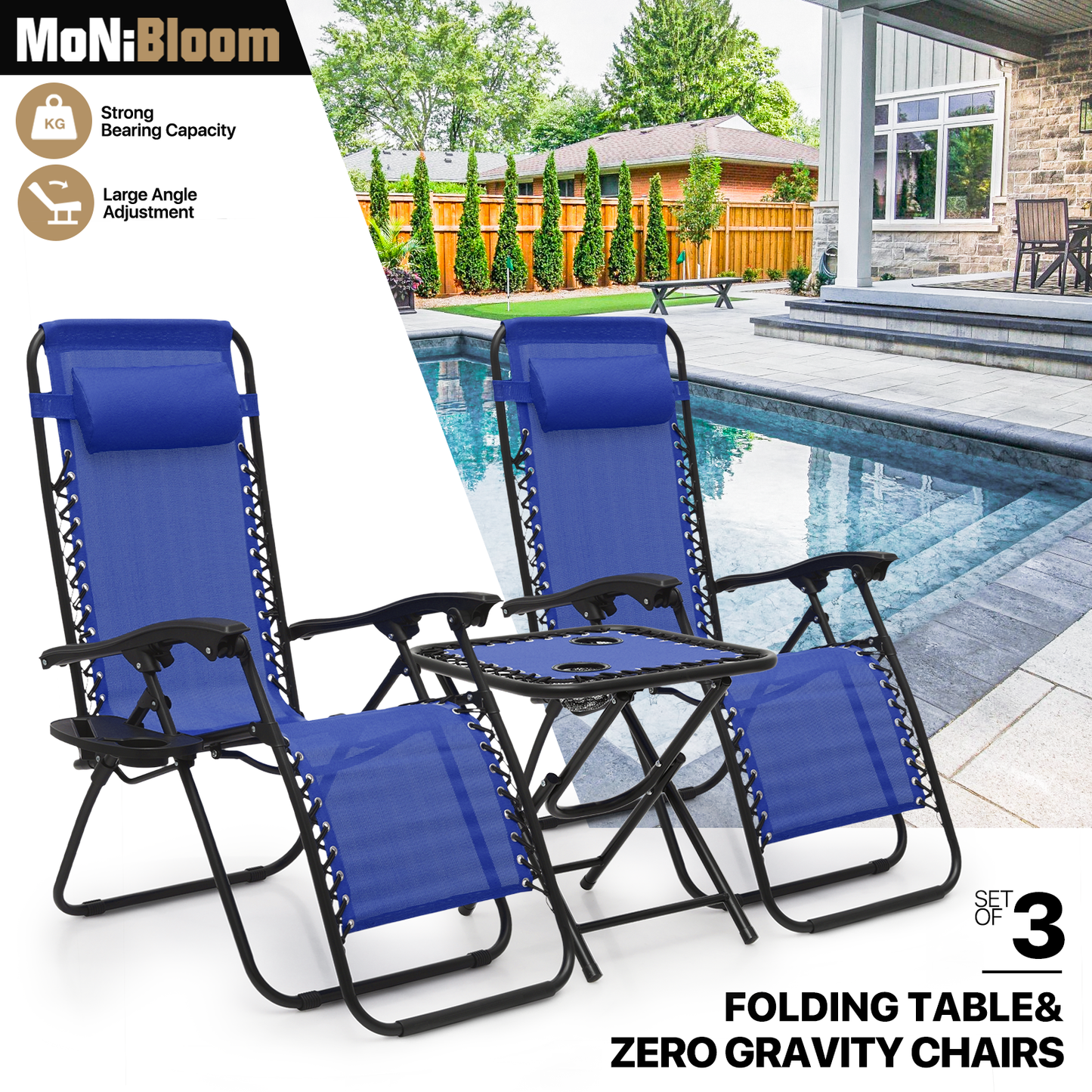 2 Pack Zero Gravity Chair whit Foldable Table