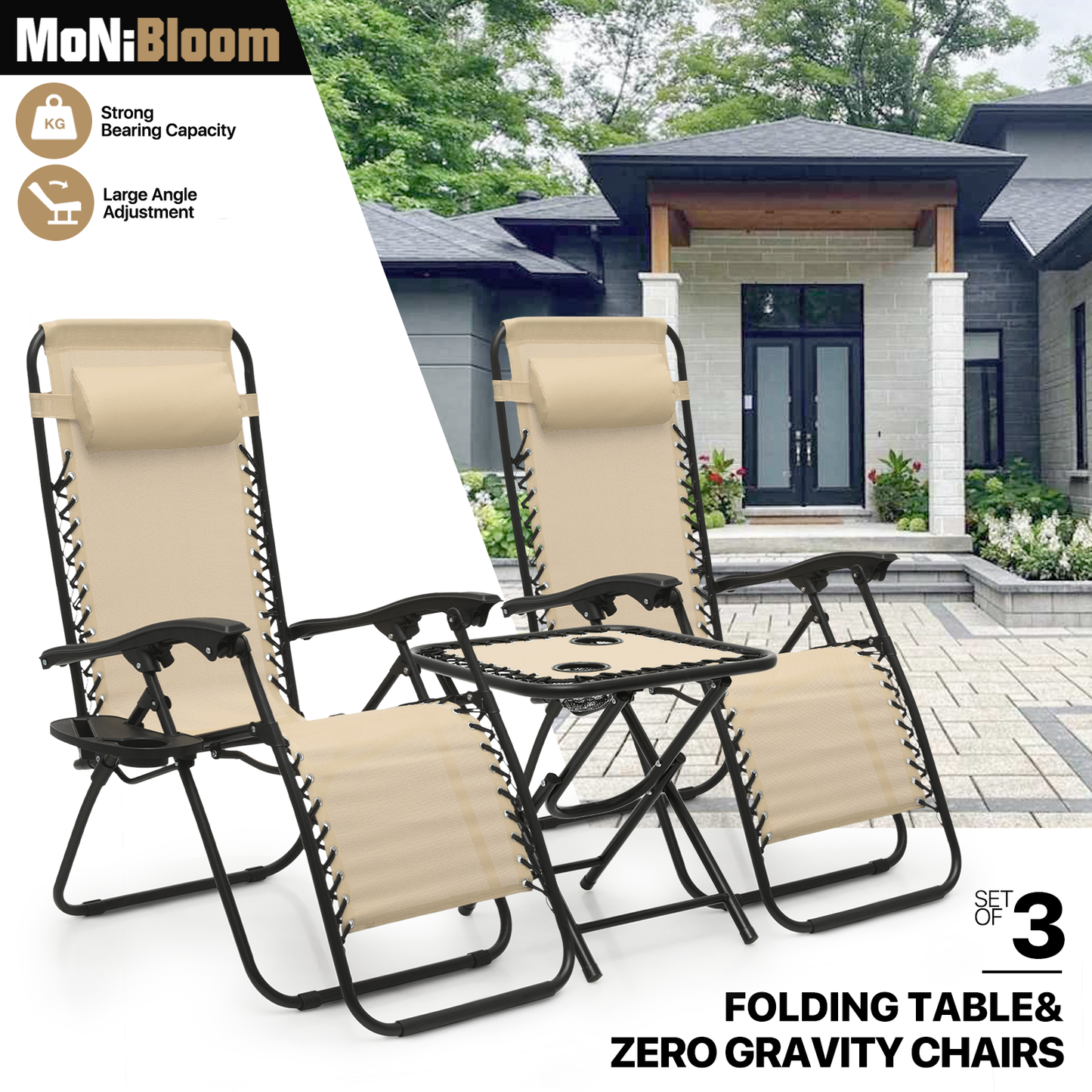 2 Pack Zero Gravity Chair whit Foldable Table