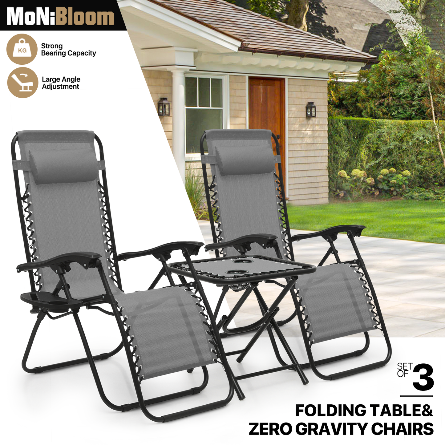 2 Pack Zero Gravity Chair whit Foldable Table