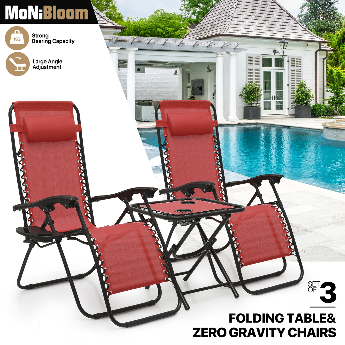 2 Pack Zero Gravity Chair whit Foldable Table