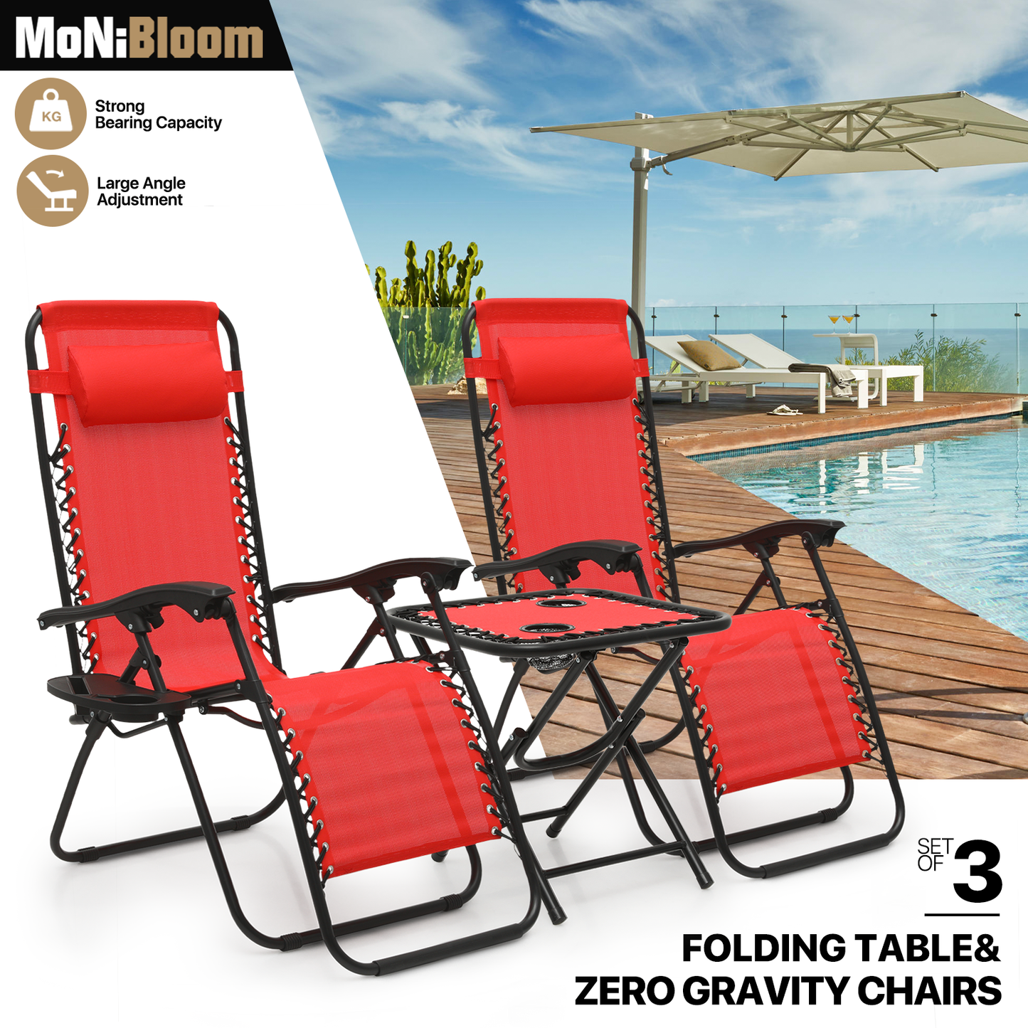 2 Pack Zero Gravity Chair whit Foldable Table