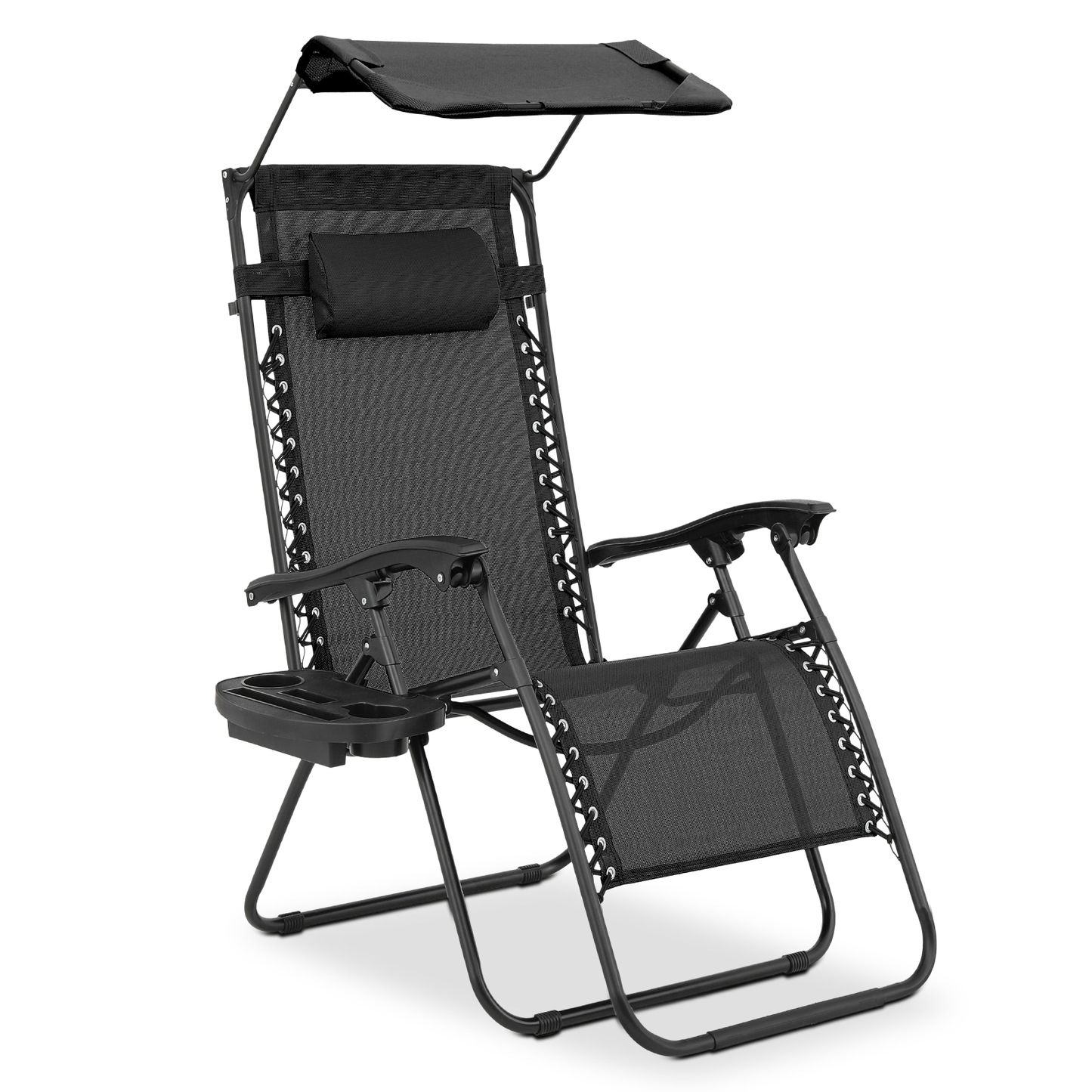 Adjustable Lounge Chair - 25" Seat Width - w/ Canopy & Tray & Headrest & Foot Pad