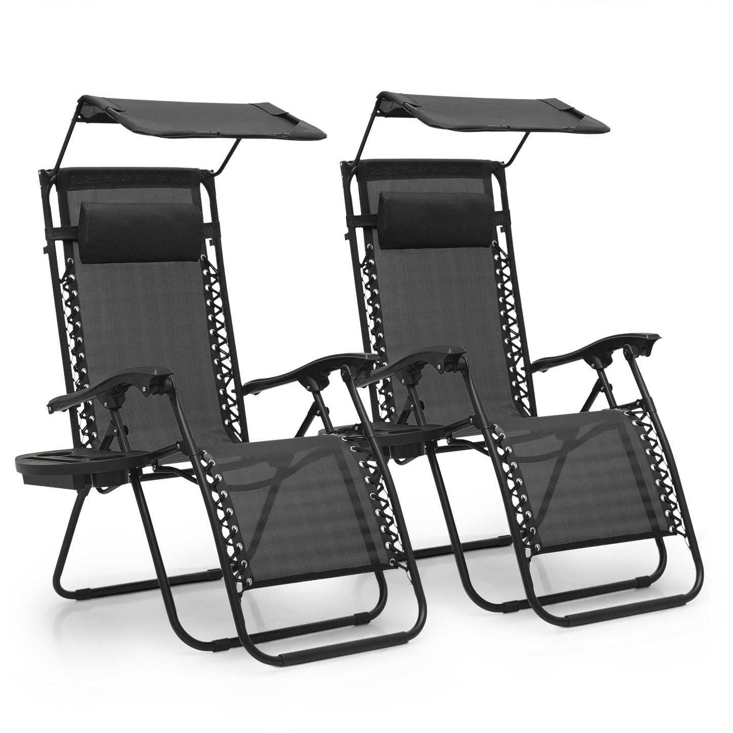 Set of 2 Zero Gravity Chair 20"x26"x43.5" - with Sunshade