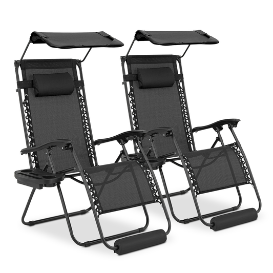 Adjustable Lounge Chair - 25" Seat Width - w/ Canopy & Tray & Headrest & Foot Pad