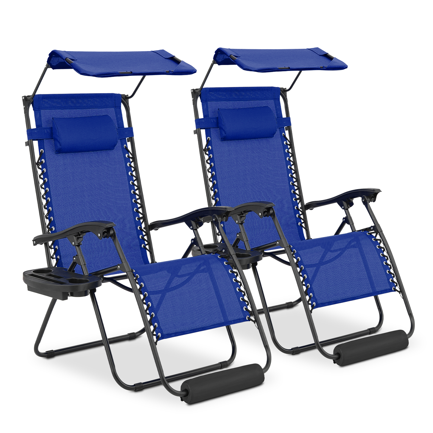 Adjustable Lounge Chair - 25" Seat Width - w/ Canopy & Tray & Headrest & Foot Pad