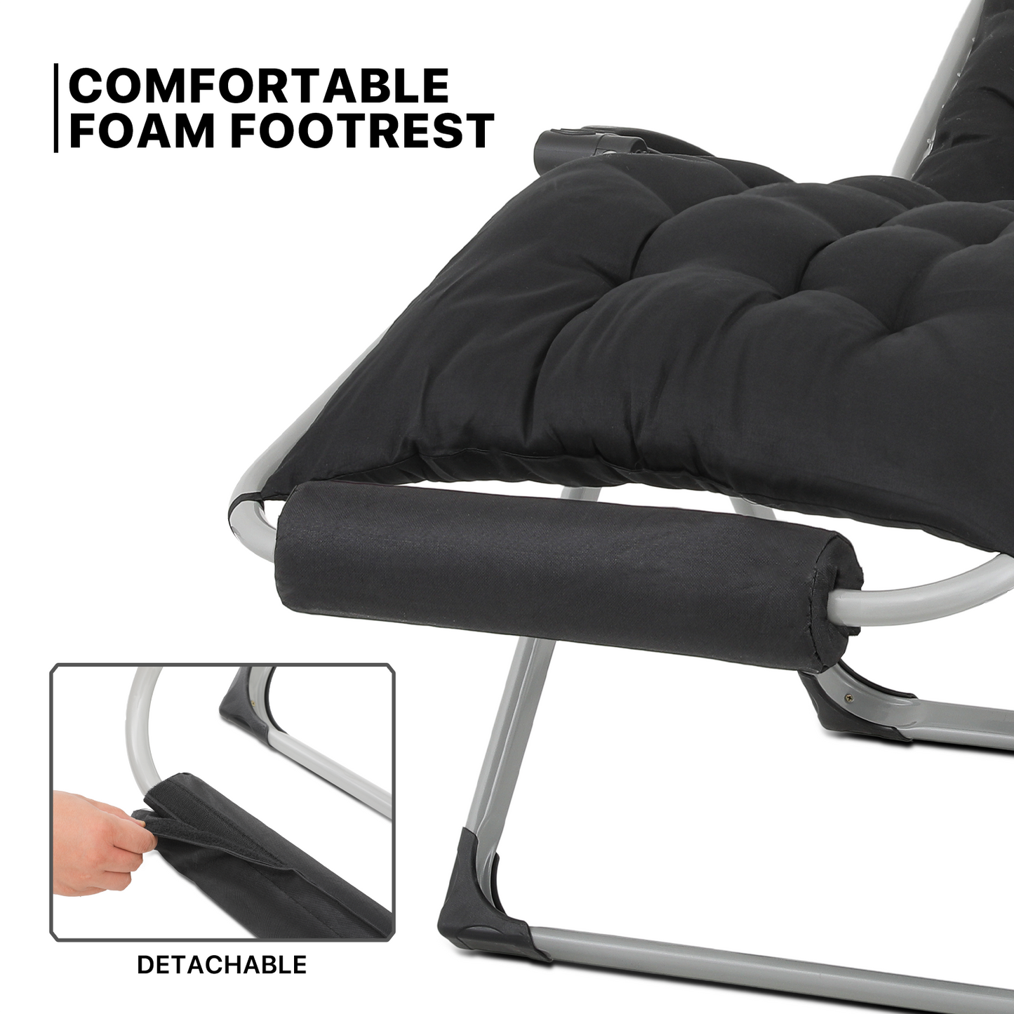 Adjustable Back Lounge Chair - 29" Width Seat - w/Removable Pad+Headrest+Foot Pad