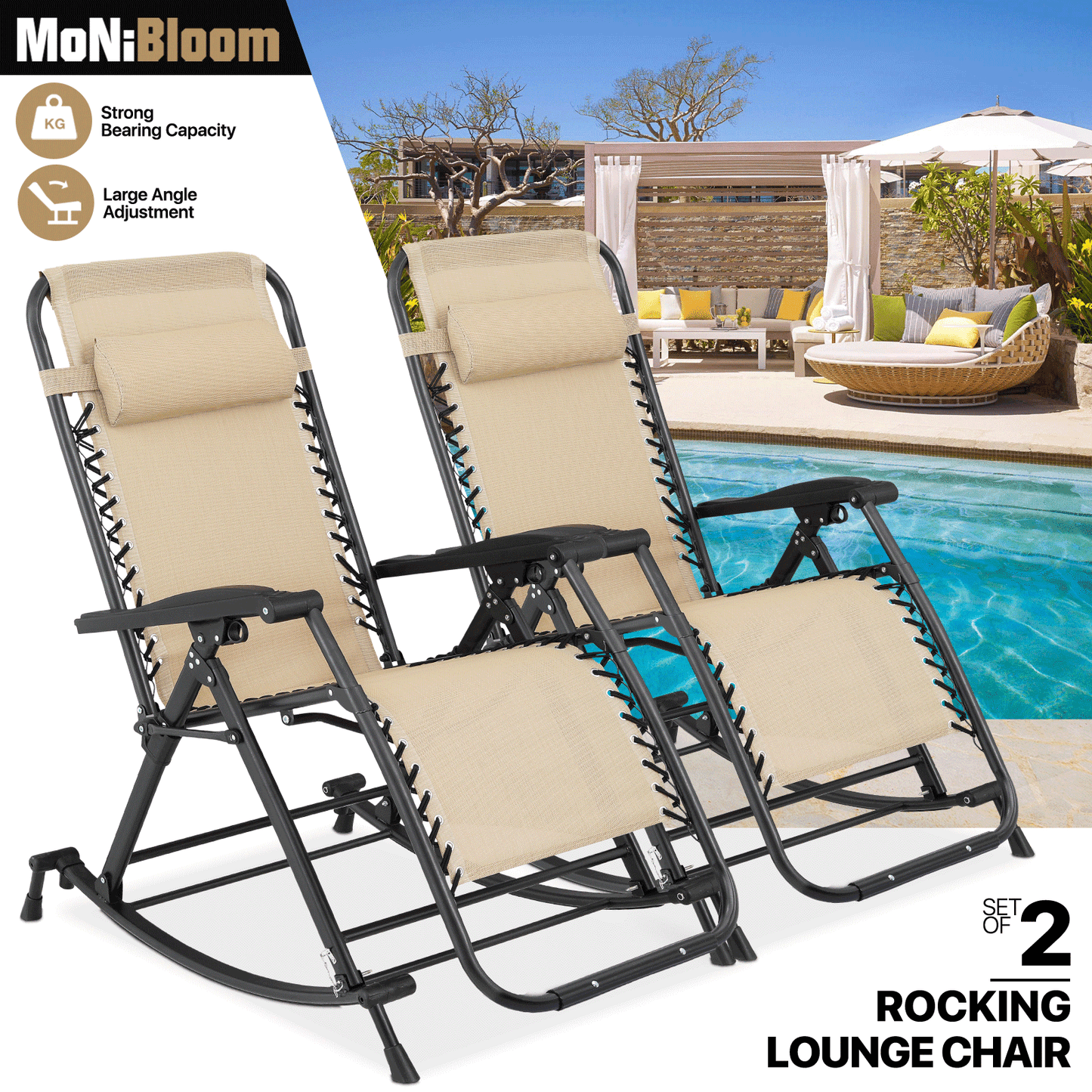 2 Pack Rocking Zero Gravity Chair