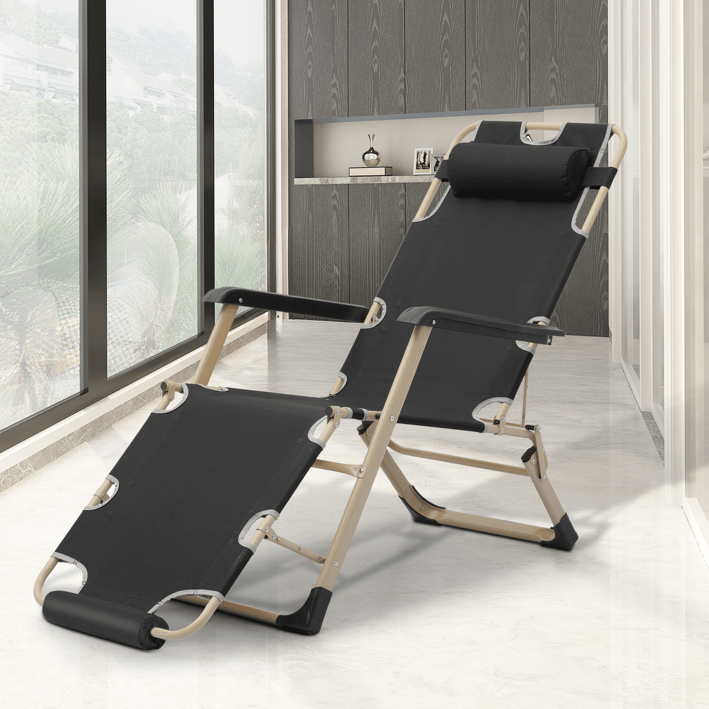 Adjustable Lounge Chair - 26" Seat Width - w/ Headrest & Foot Pads