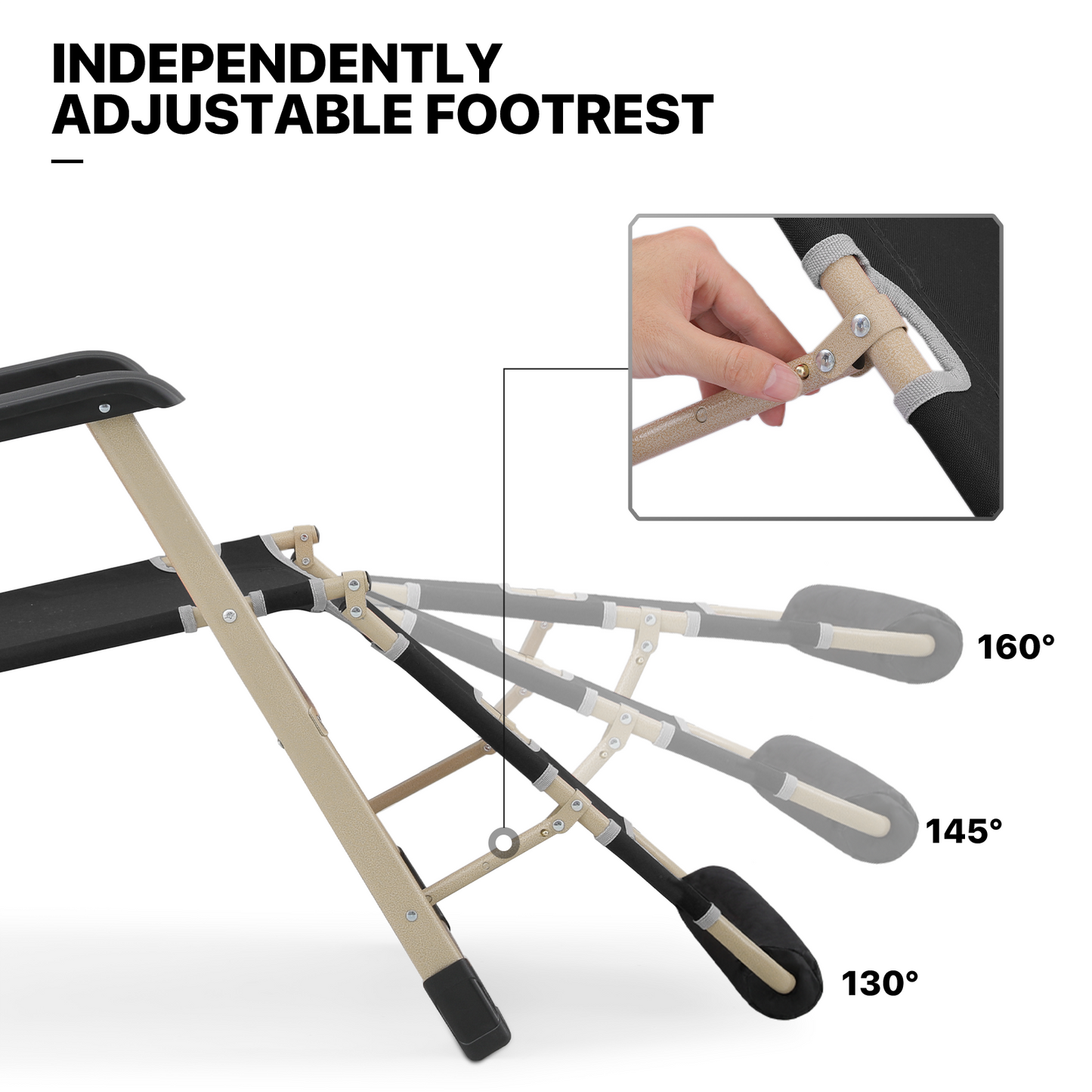 Adjustable Lounge Chair - 26" Seat Width - w/ Headrest & Foot Pads