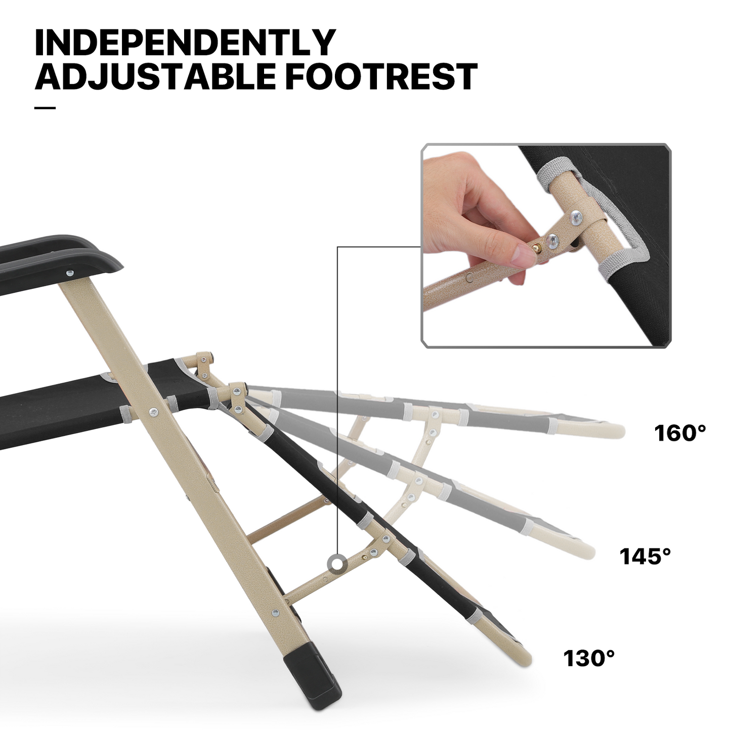 2 Pack Folding Patio Chair - Oxford Fabric