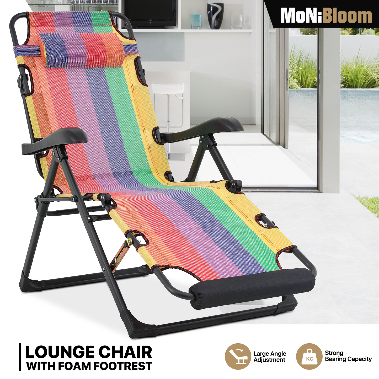 Lounge Chair - 27" Seat Width - Adjustable Backrest 95°-180° - w/ Headrest & Foot Pads