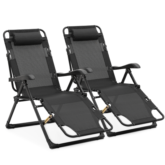 2 Pack Folding 3 in 1 Lounge Chair