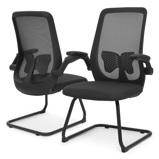 Set of 2 Mesh Slad Base Guest Chair