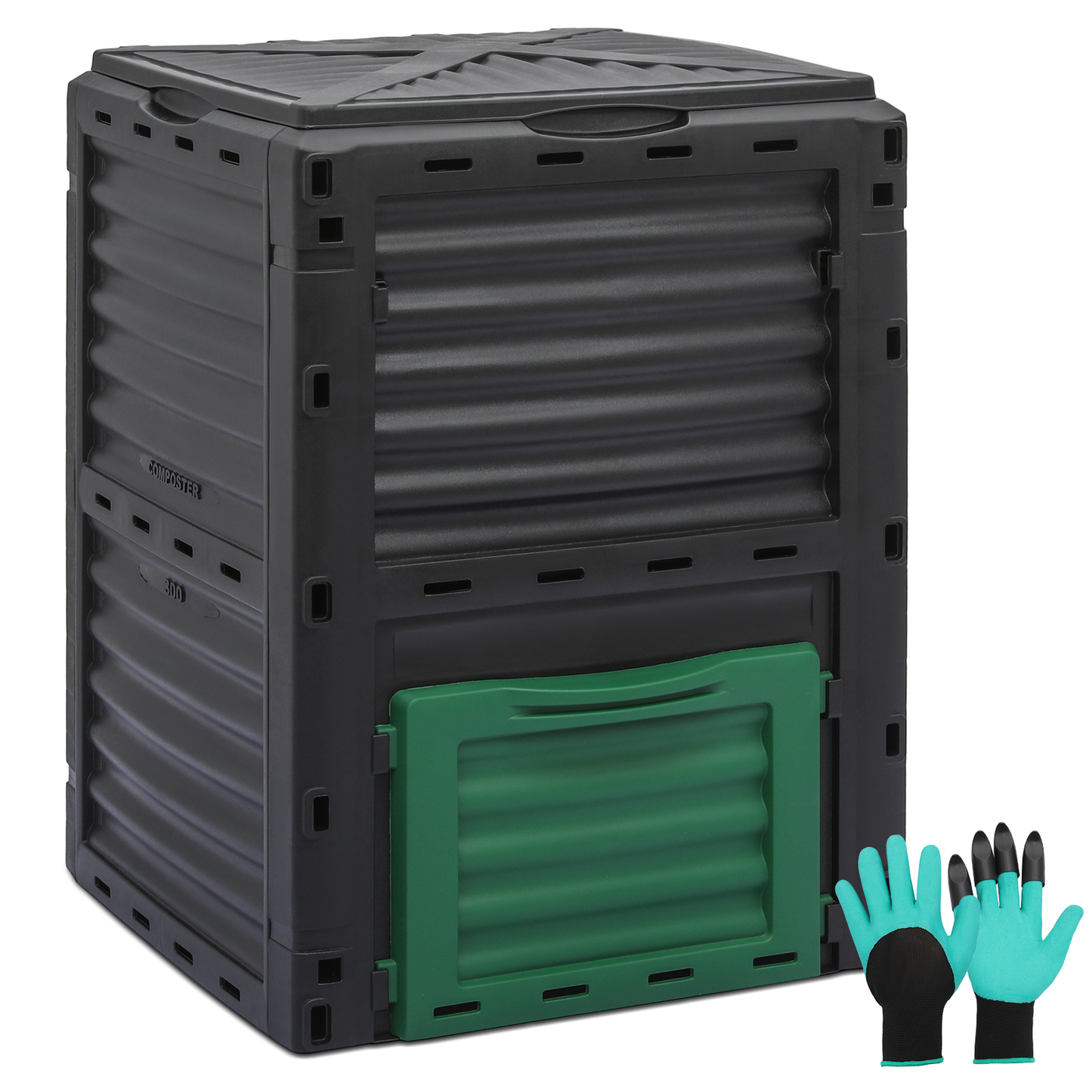 80 Gallon Barrel Compost Bin - with Gloves