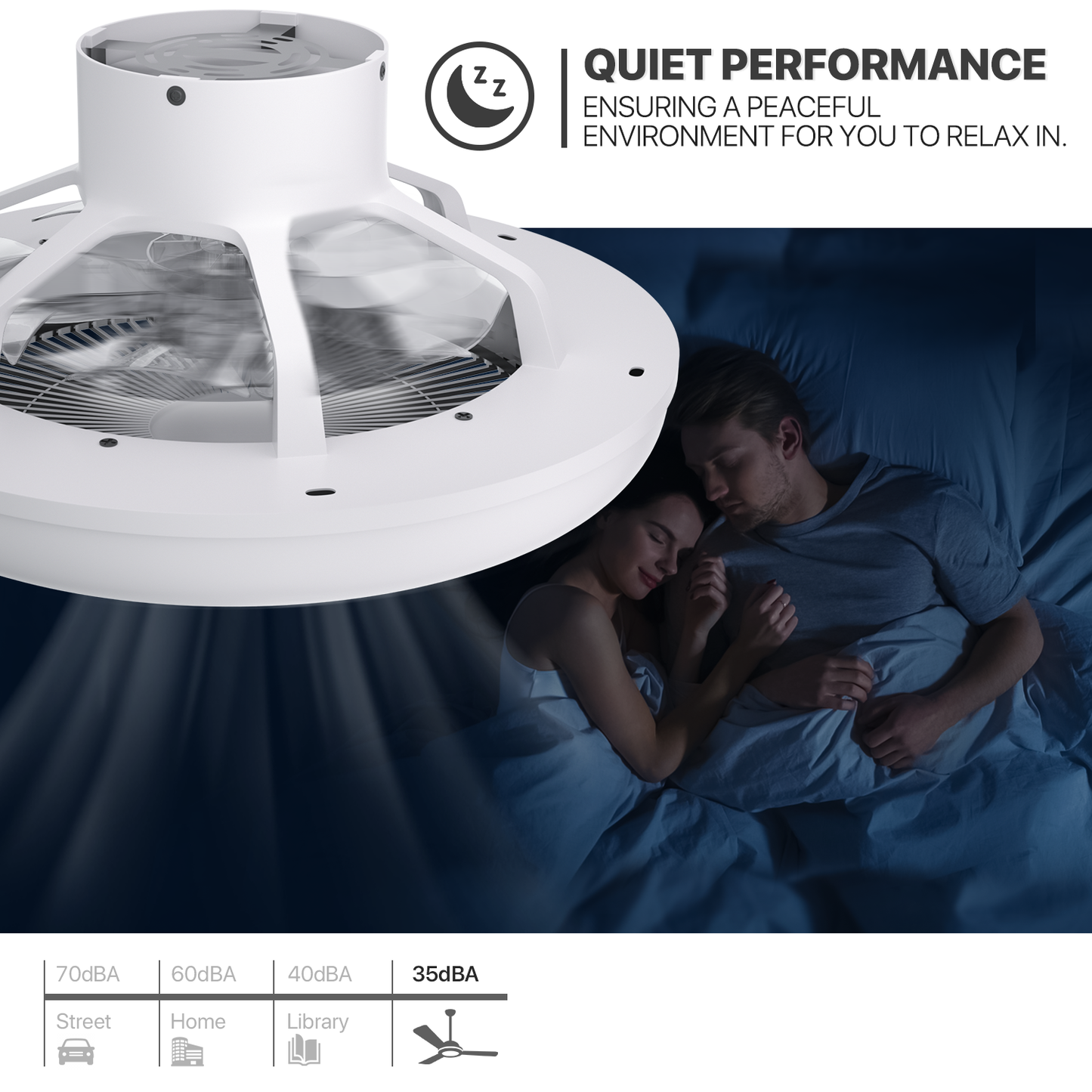 18"  Ceiling Fan - Bluetooth Control -Music Speaker - Variable Lighting Illusion