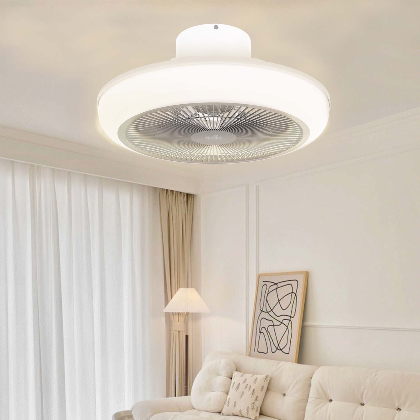 18"  Ceiling Fan - Bluetooth Control -Music Speaker - Variable Lighting Illusion