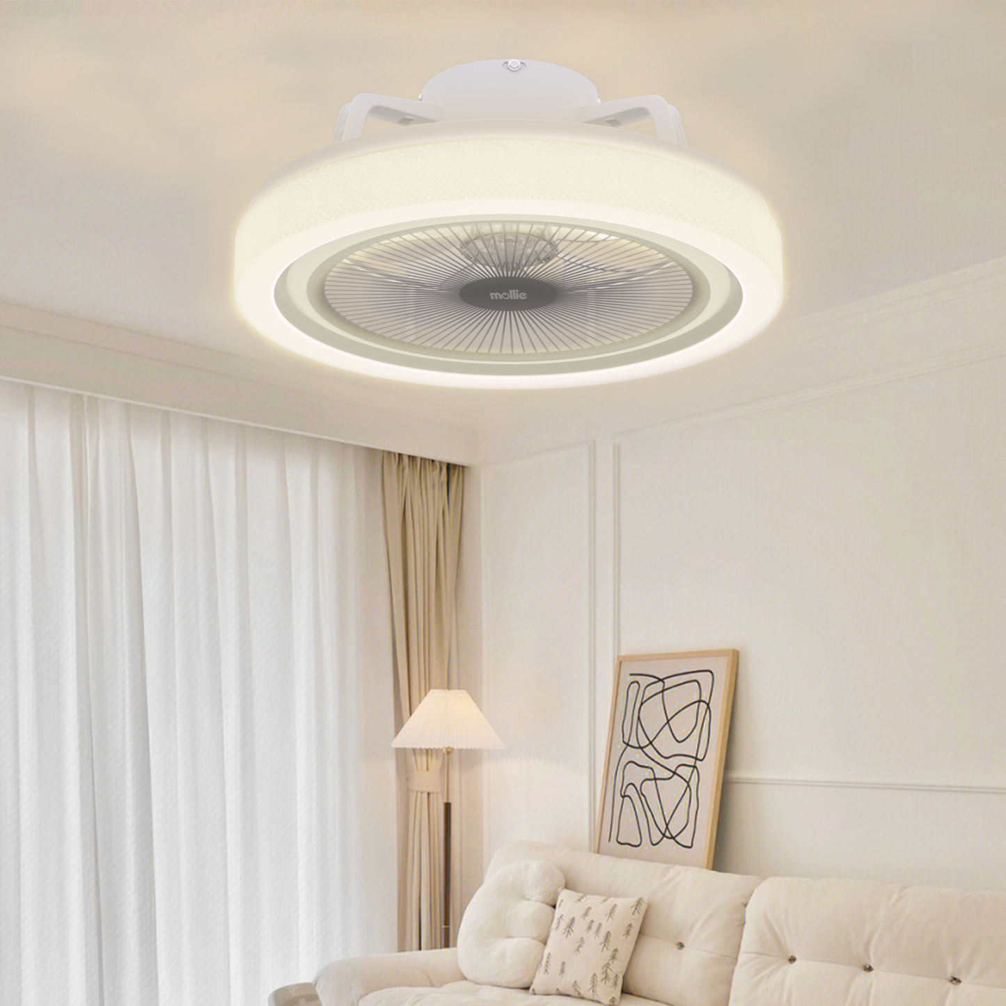 20" LED Ceiling Fan - Bluetooth Control -Music Speaker - Variable Lighting Illusion