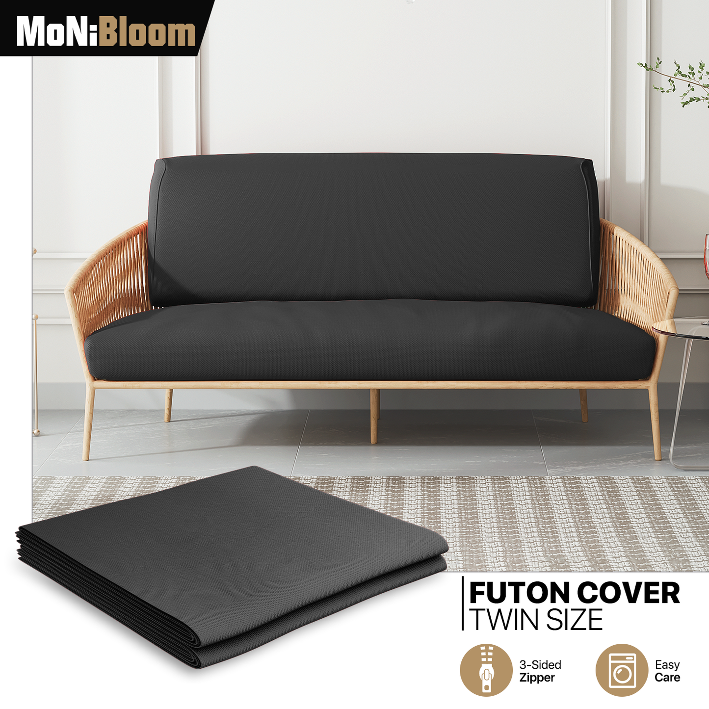 Futon Cover - Polyester - Twin Size 39"x75"x2"