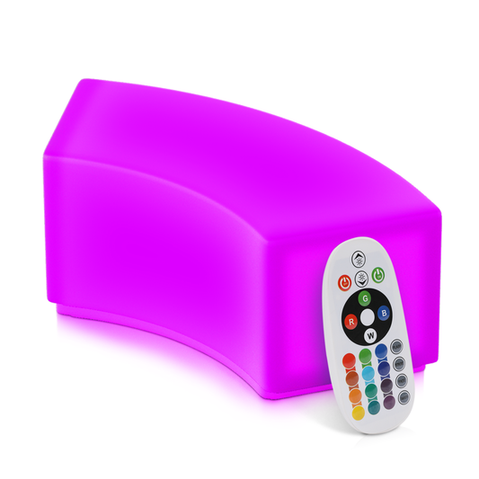 LED - Chair - Curved Bench - 16 Colors Remote Control