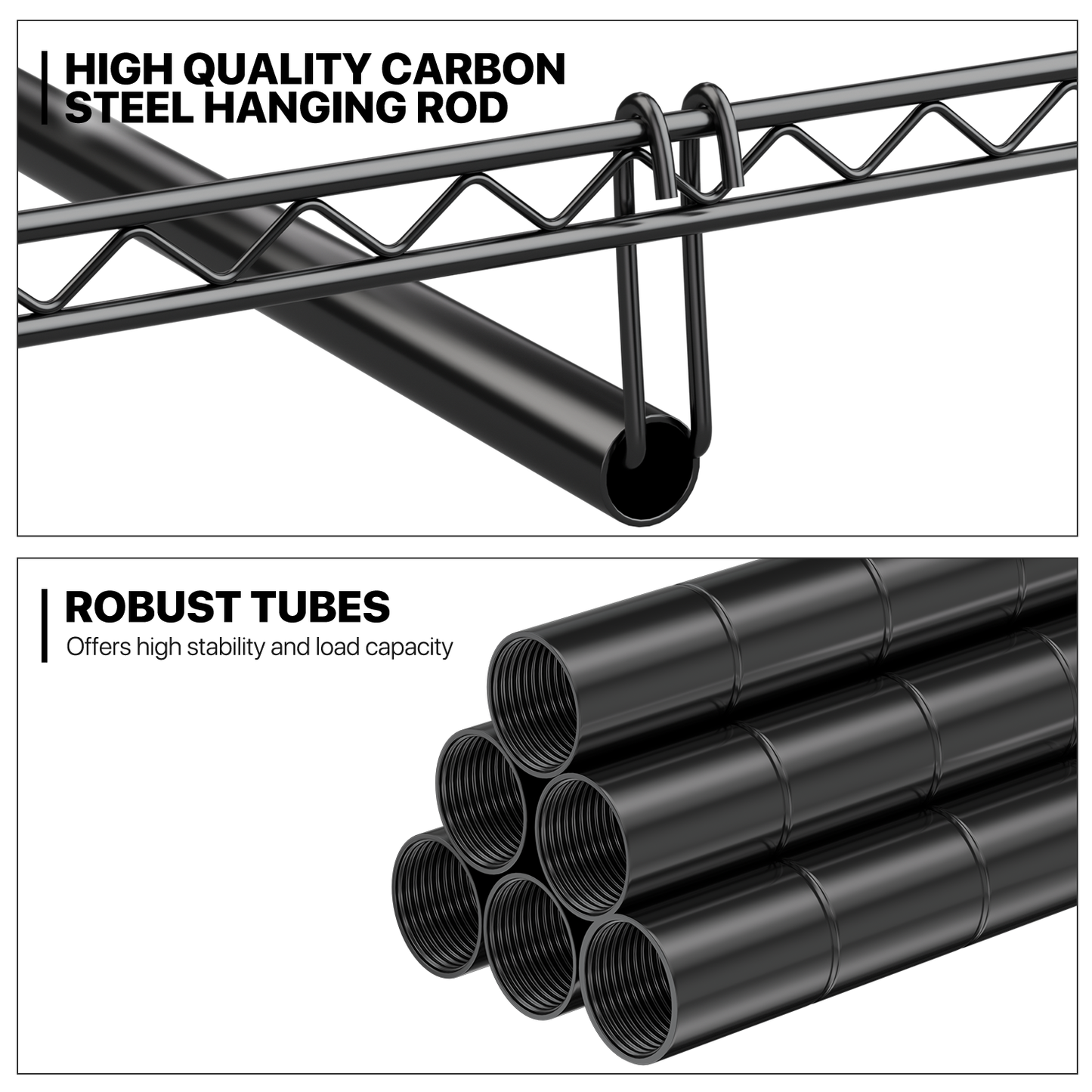 Carbon Steel Adjustable Clothes Rack - 67'' Length