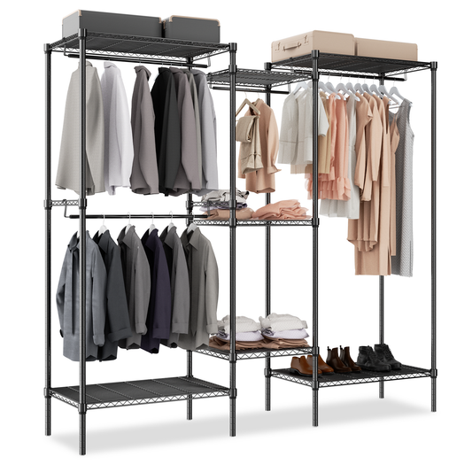Carbon Steel Adjustable Clothes Rack - 71'' Length