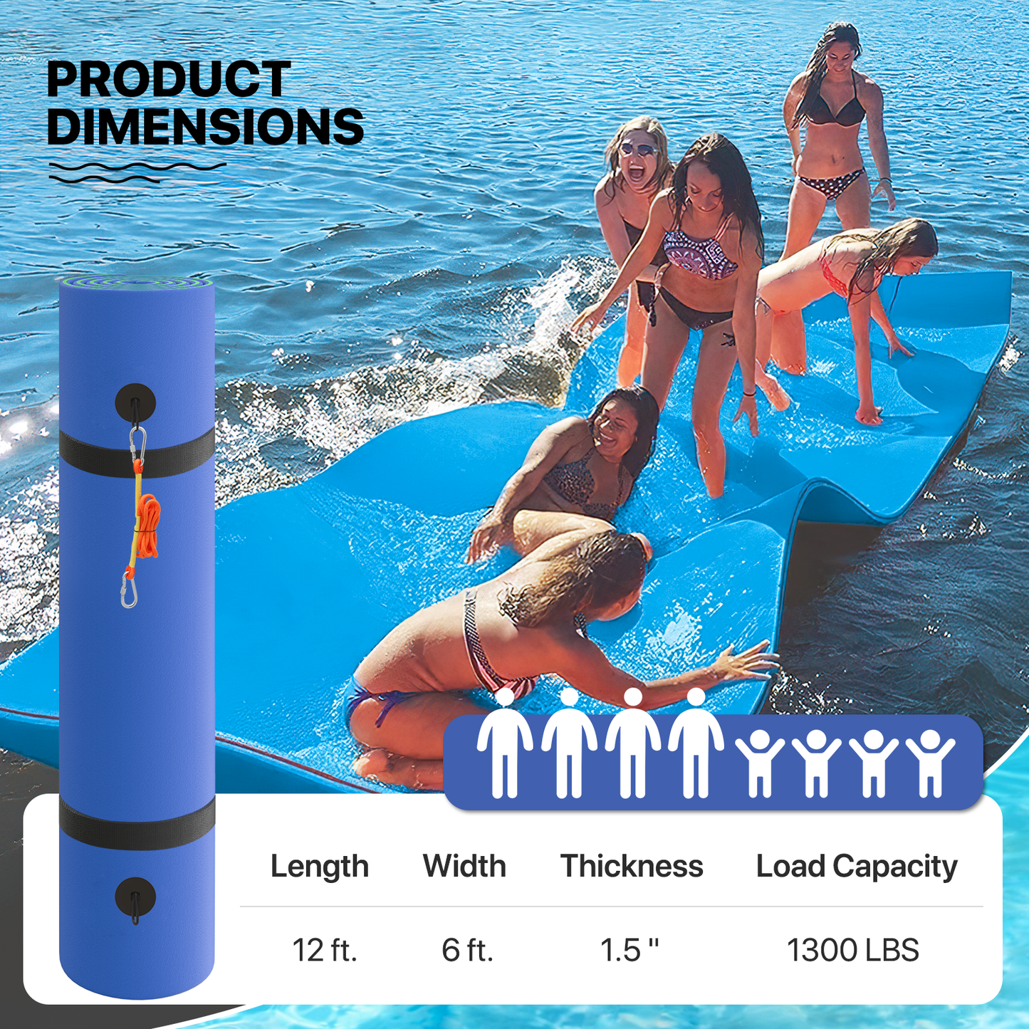 12 * 6 ft Water Floating Mat