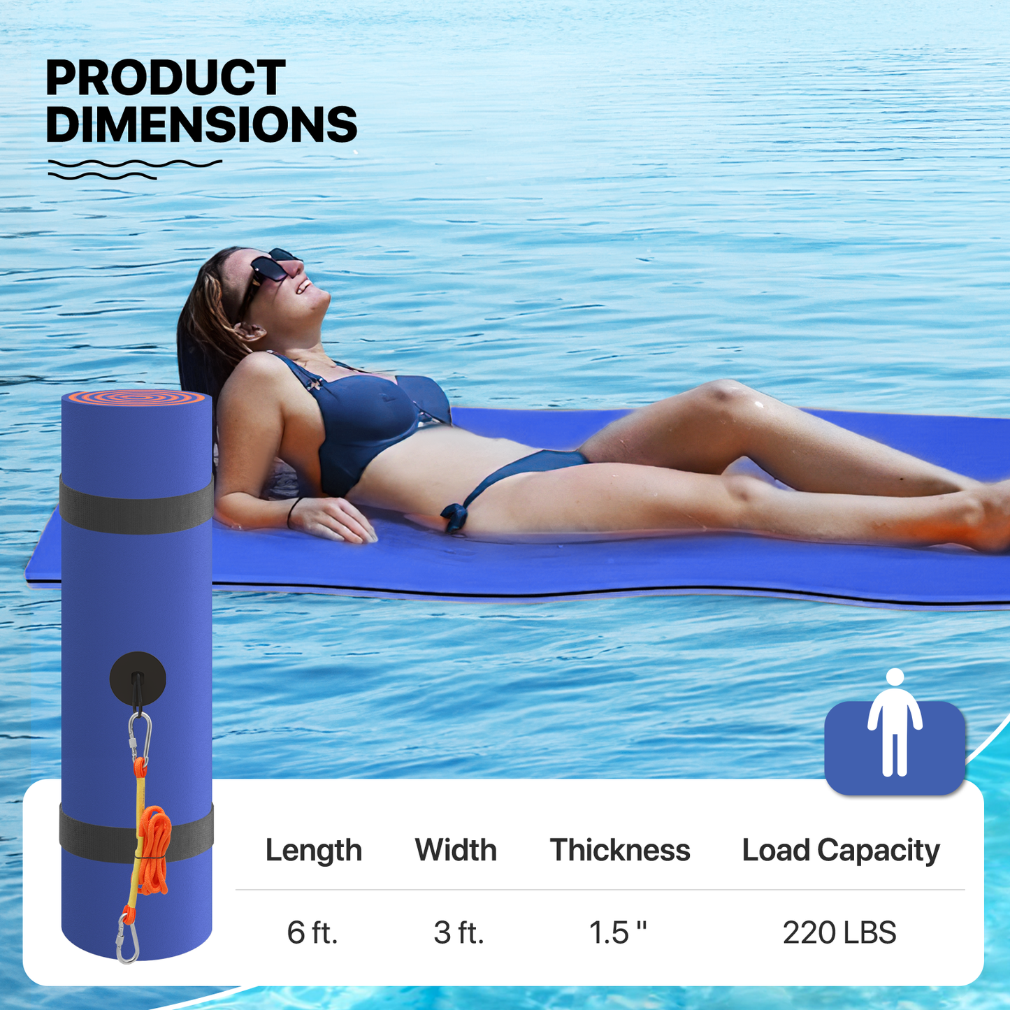 6 * 3 ft Water Floating Mat