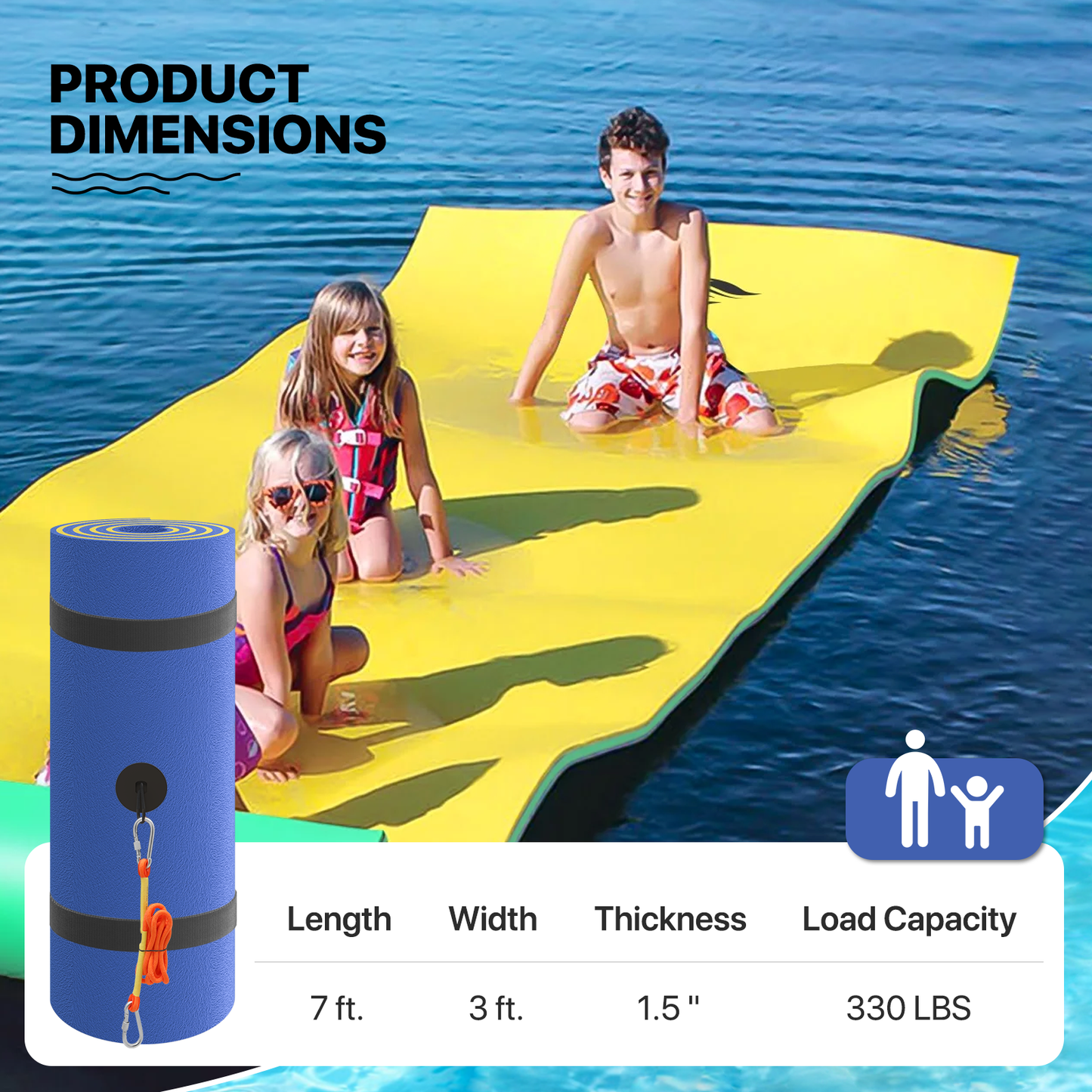 7 * 3 ft Water Floating Mat