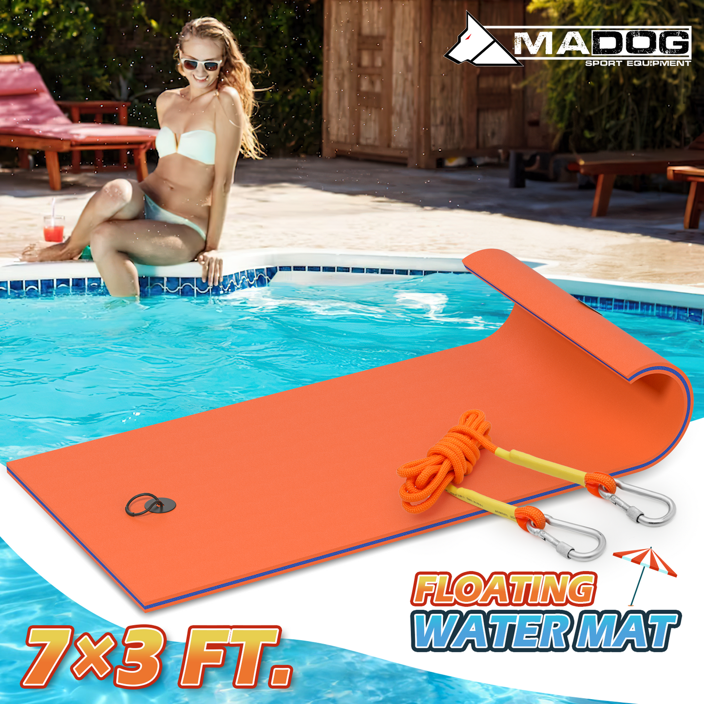 7 * 3 ft Water Floating Mat
