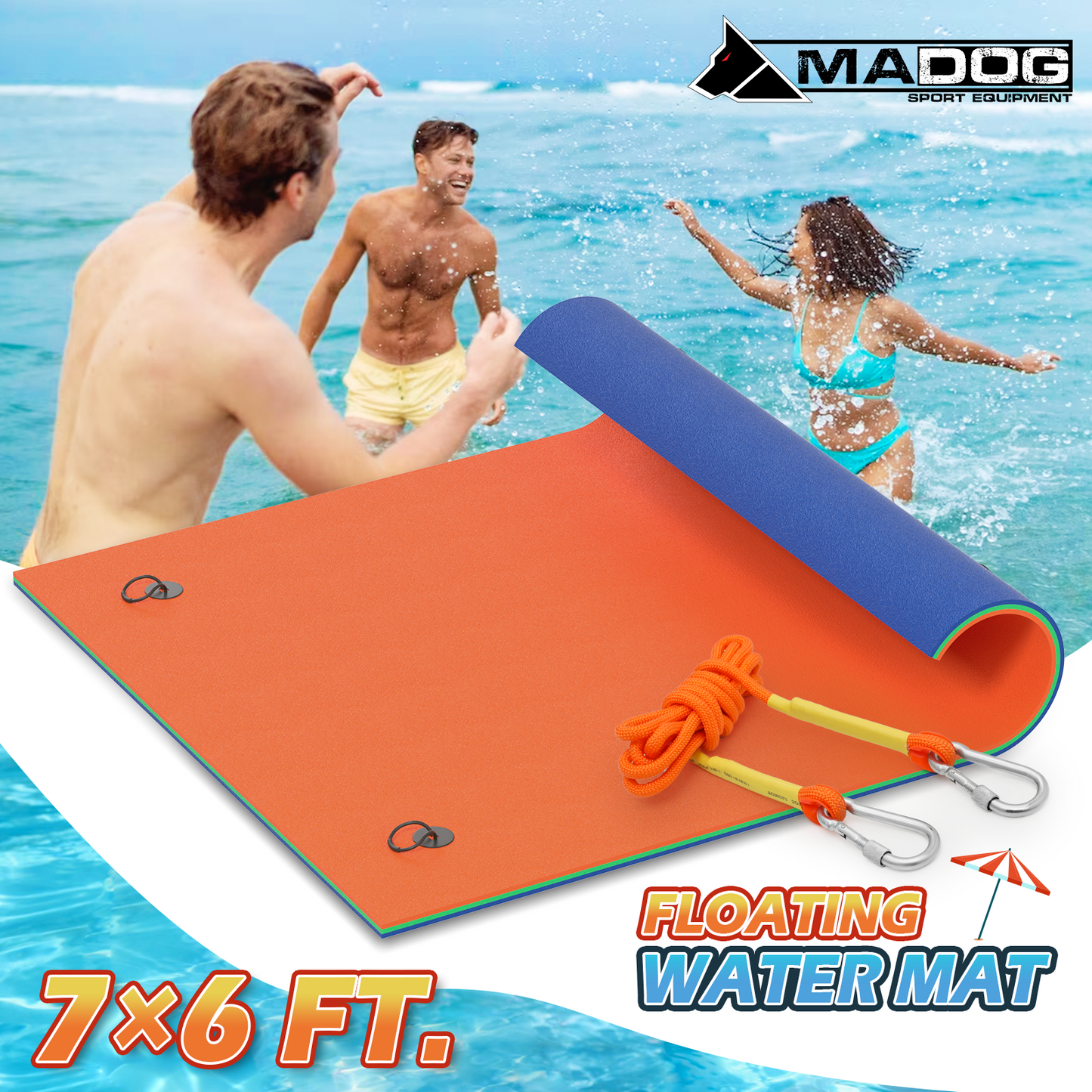 7 * 6 ft Water Floating Mat