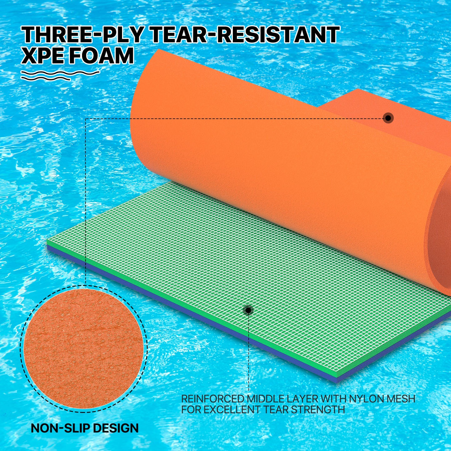 7 * 6 ft Water Floating Mat