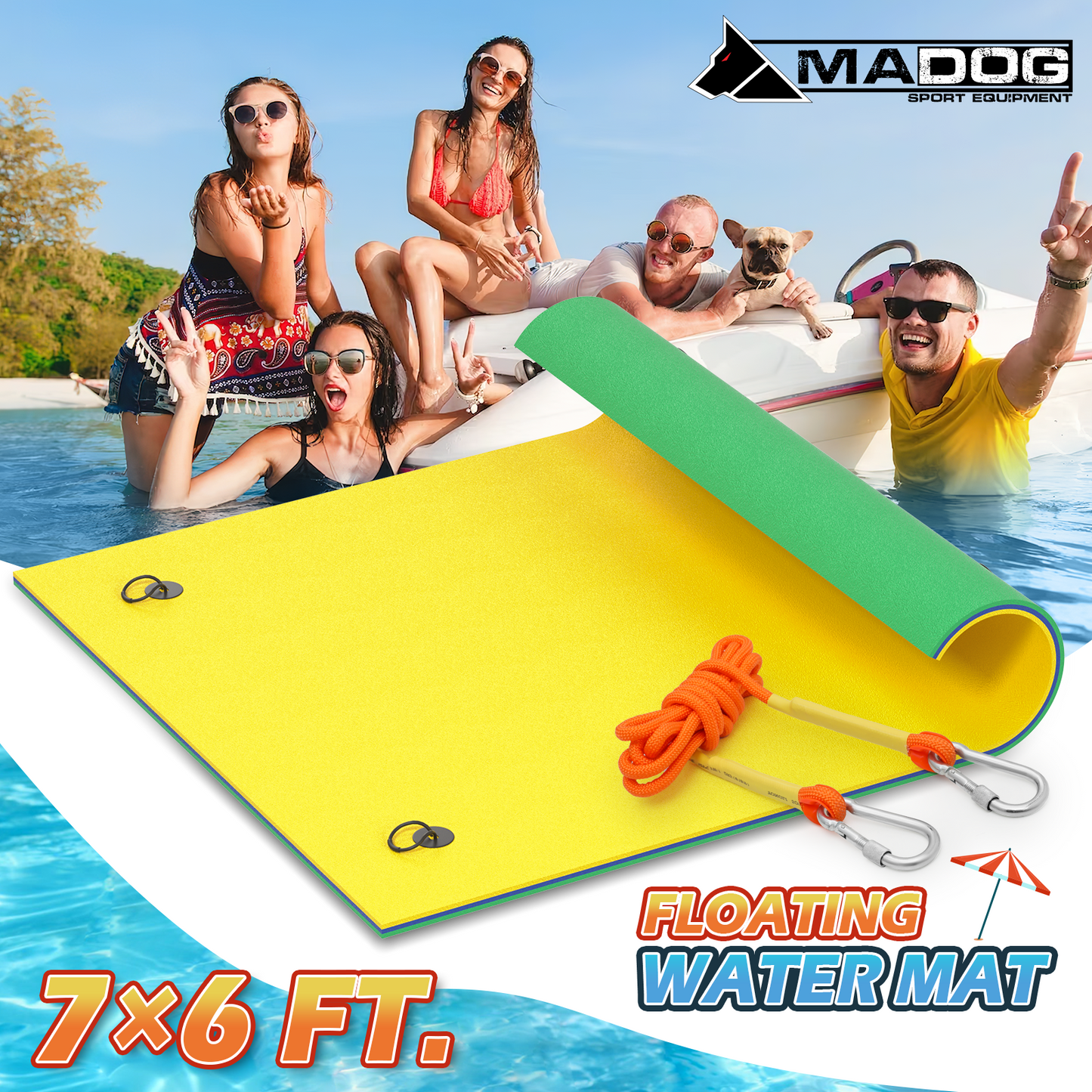 7 * 6 ft Water Floating Mat