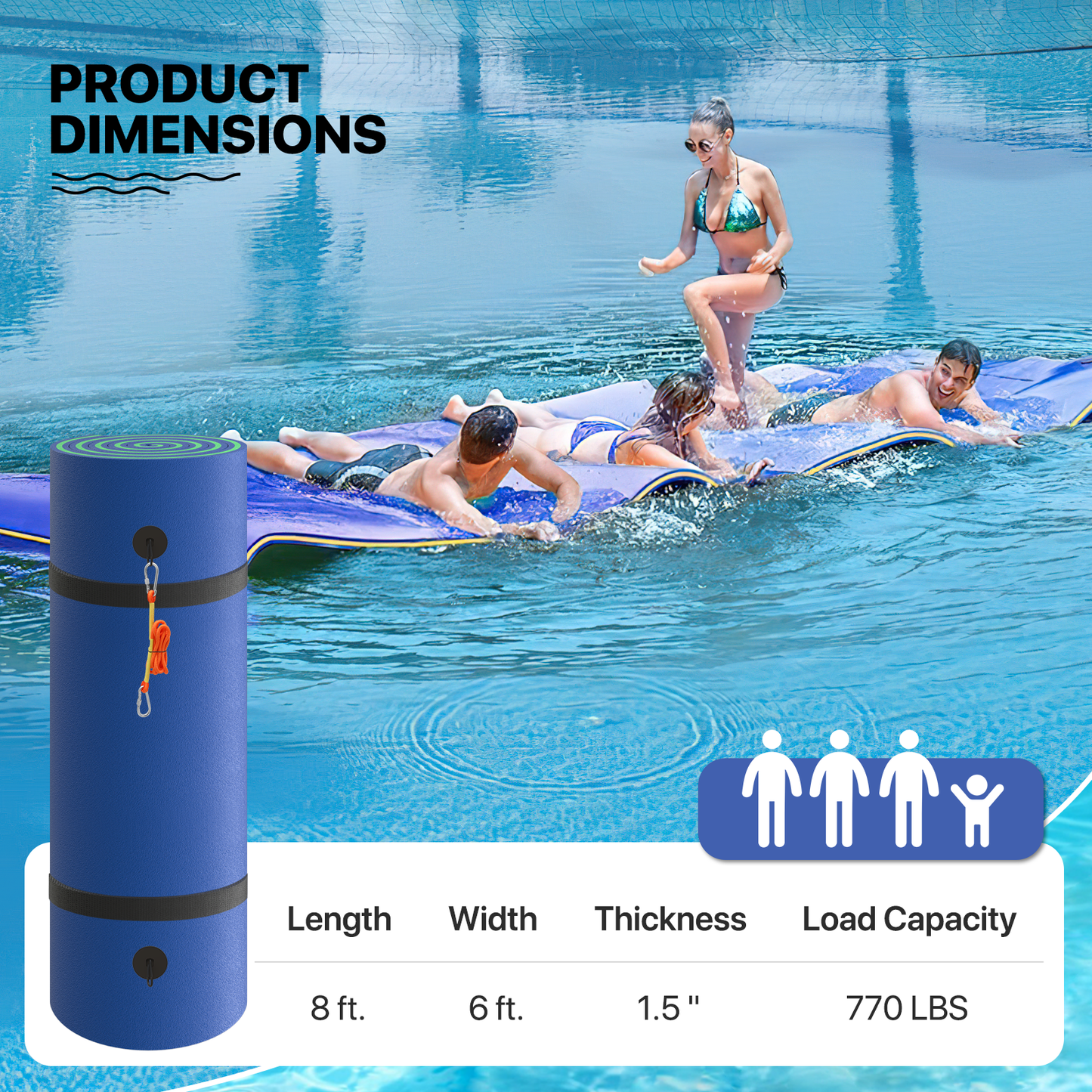 8 * 6 ft Water Floating Mat