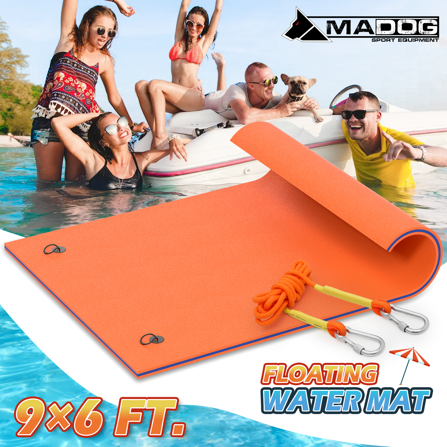 9 * 6 ft Water Floating Mat