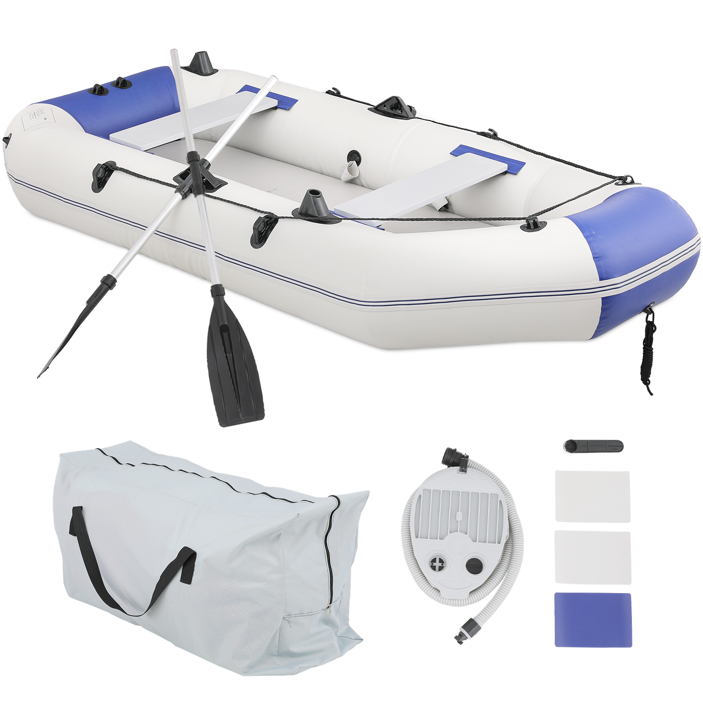 Inflatable Boat - 102''*50'' - PVC Material - 3 Air Chambers, Max Load Capacity 705 lb, Applicable Motor 2.5HP