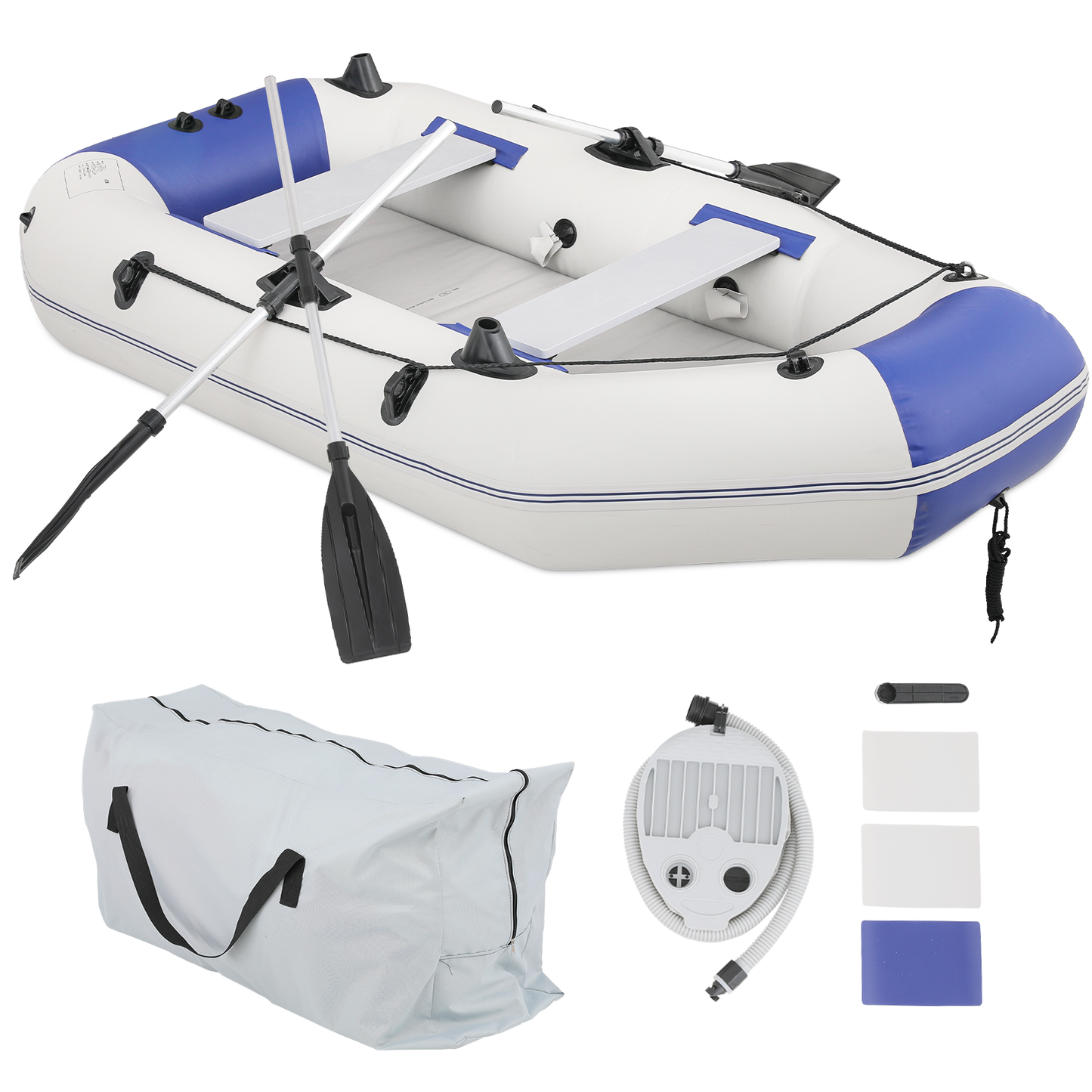 Inflatable Boat - 90''*50'' - PVC Material - 3 Air Chambers, Max Load Capacity 530 lb, Applicable Motor 2.5HP