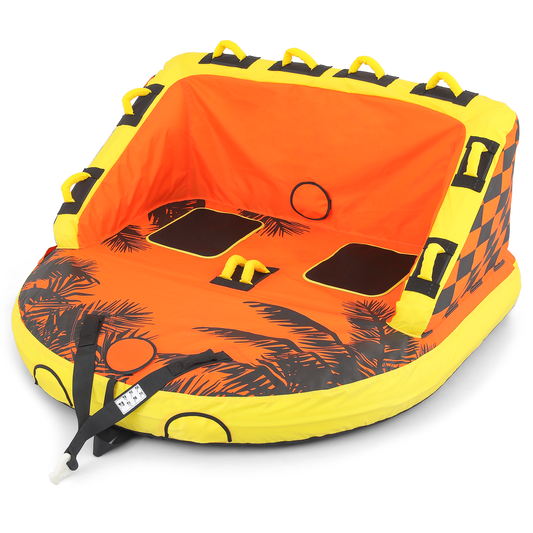 Water Sport Towable- PVC+ Nylon - w/ Quick Inflating Valve,Nylon Outer Soft Handle x 4,Drag Buckle