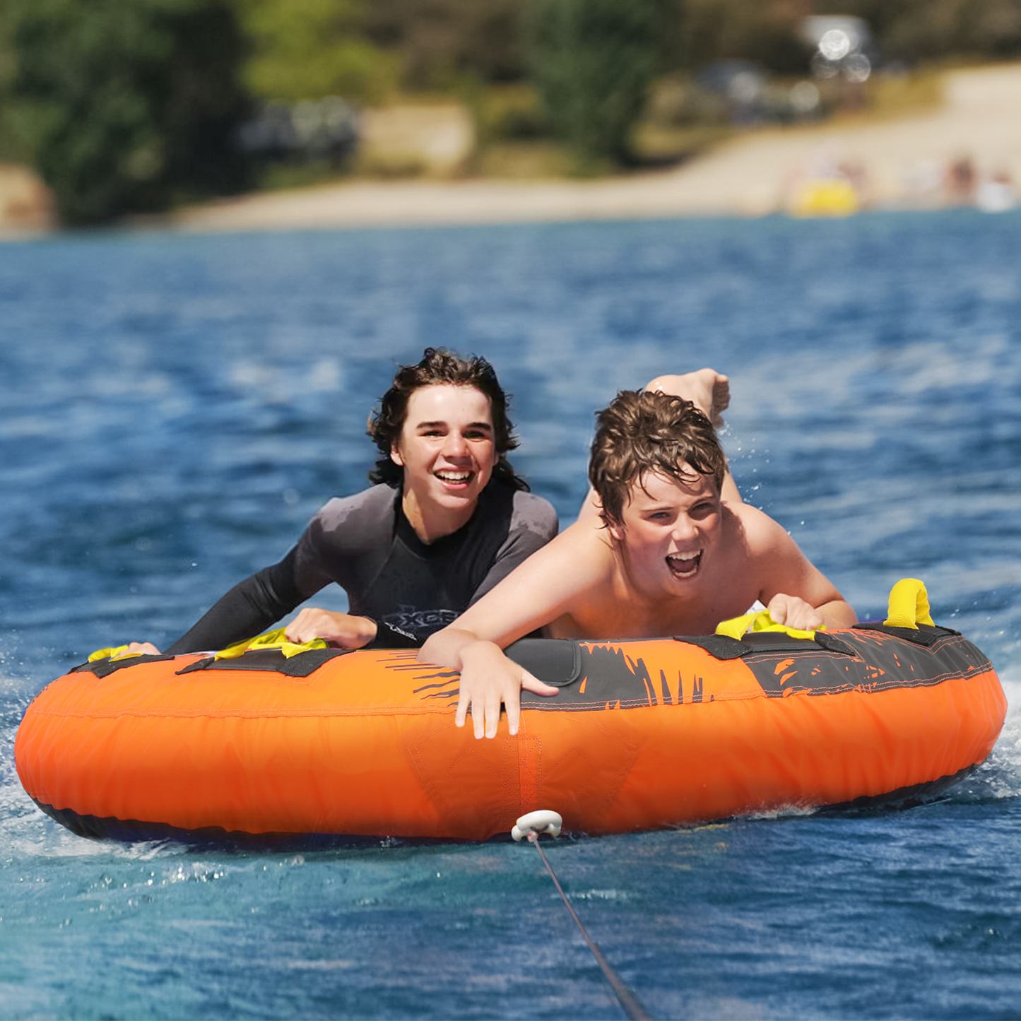 Inflatable Towable Tube - Up to 2 Rider - 650 lbs Capacity