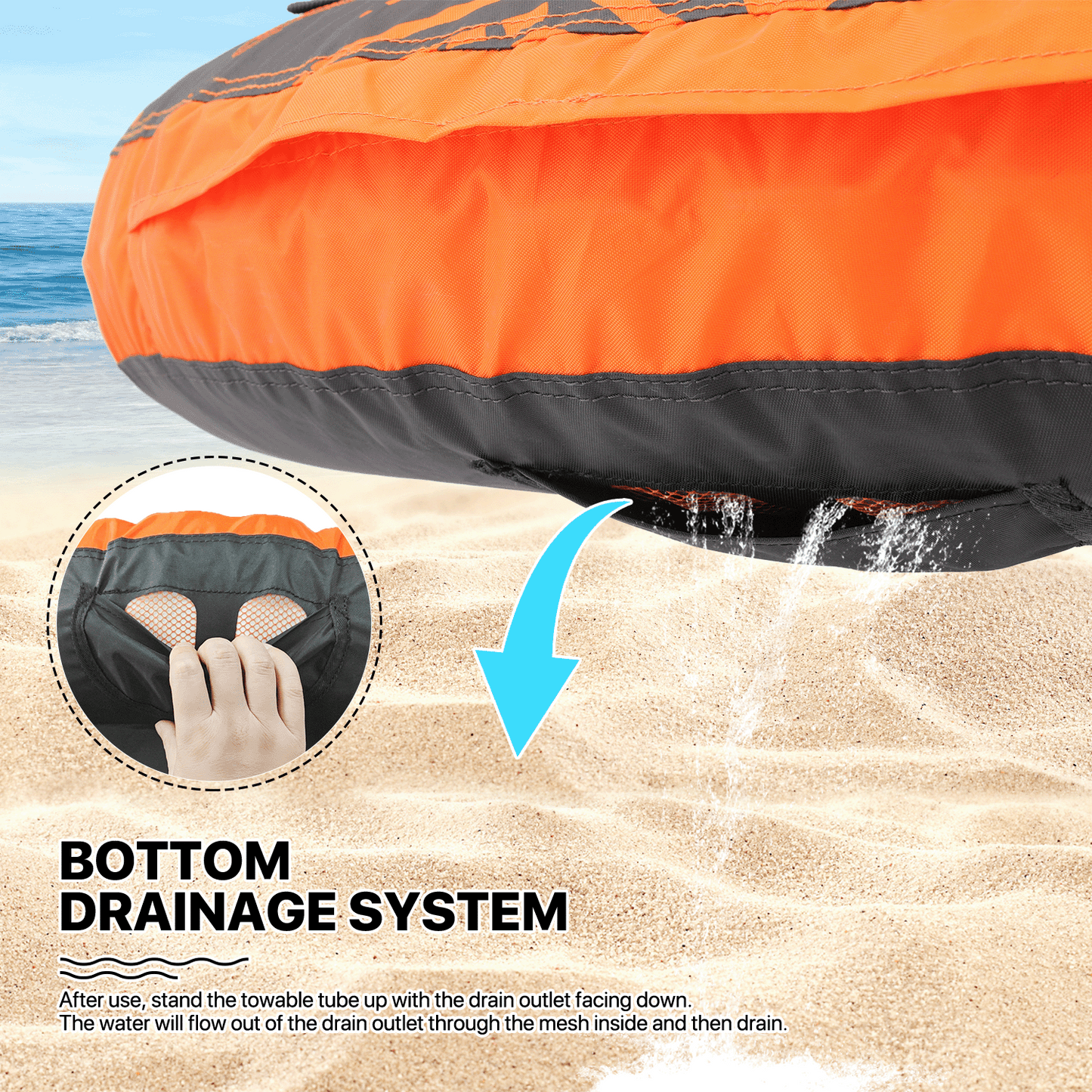 Inflatable Towable Tube - Up to 2 Rider - 650 lbs Capacity