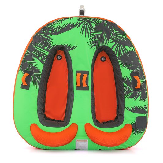 Water Sport Towable - PVC+ Nylon - w/ Quick Inflating Valve,Nylon Outer Soft Handle x 4,Drag Buckle - Green/Orange/Black