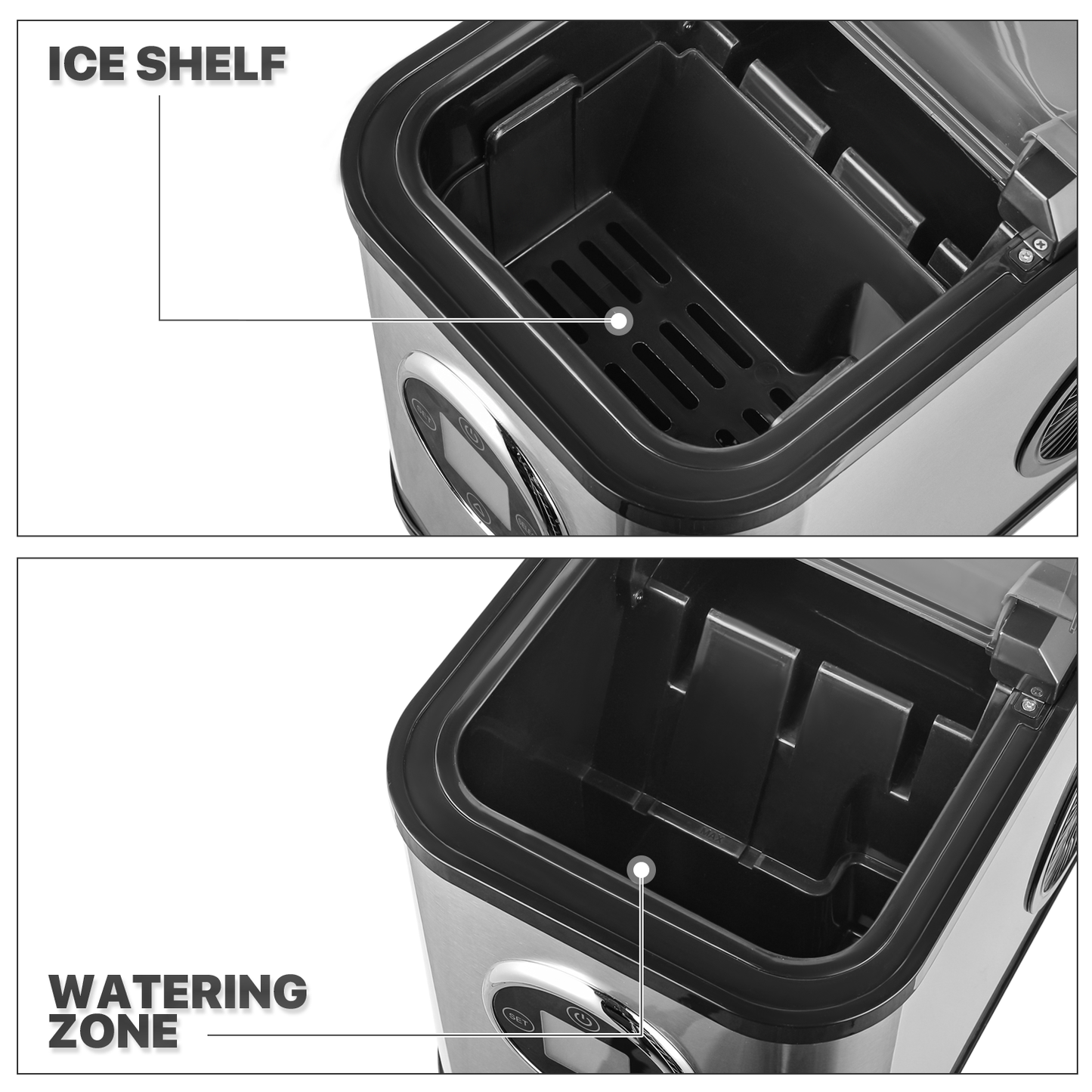 Ice Maker Machine - 1.8L Storage Tank - Bullet Shape - 26lbs/ 24hrs - with Scoop