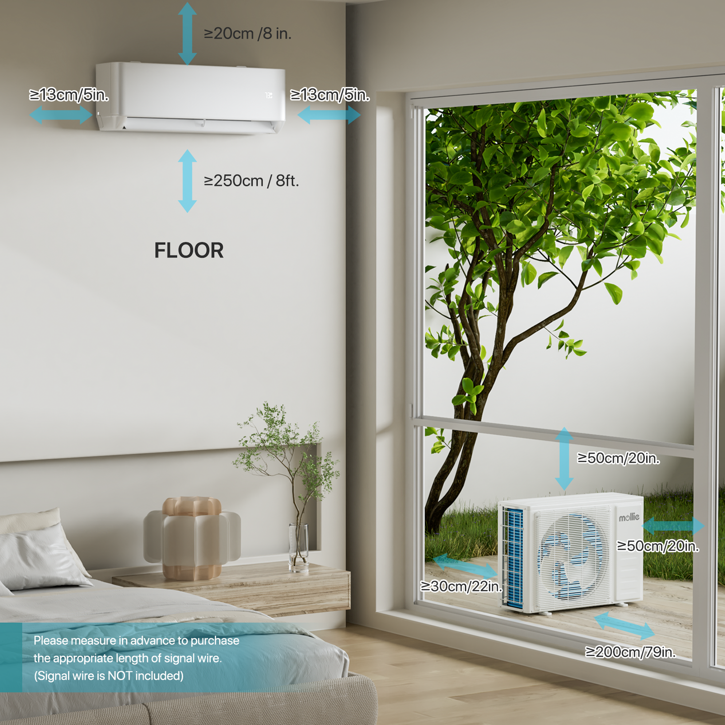 12000 PTU Ductless Mini Split Heat Pump Set