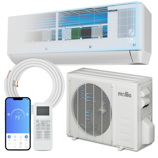 18000 BTU Split Air Conditioner - Cooling & Heating Function- WIFI APP Control - 4-in-1 filter